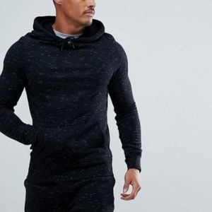 River Island Hoodie In Black Marl